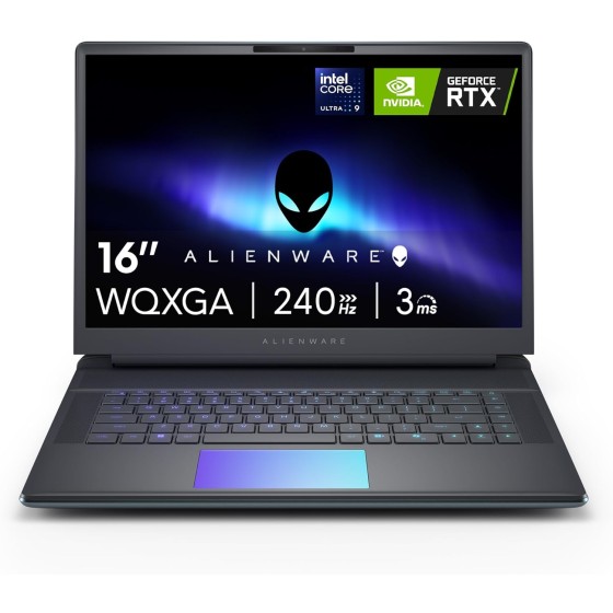 Alienware 16 Area-51 Gaming Laptop AA16250-16" WQXGA 240Hz Display, Intel Core Ultra 9-275HX, 32GB DDR5 RAM, 1TB SSD, NVIDIA GeForce RTX 5070Ti, Windows 11 Home, Onsite Service - Liquid Teal